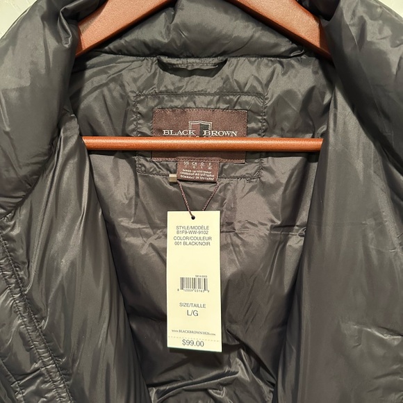 Black Brown Puffer Vest - Picture 1 of 4